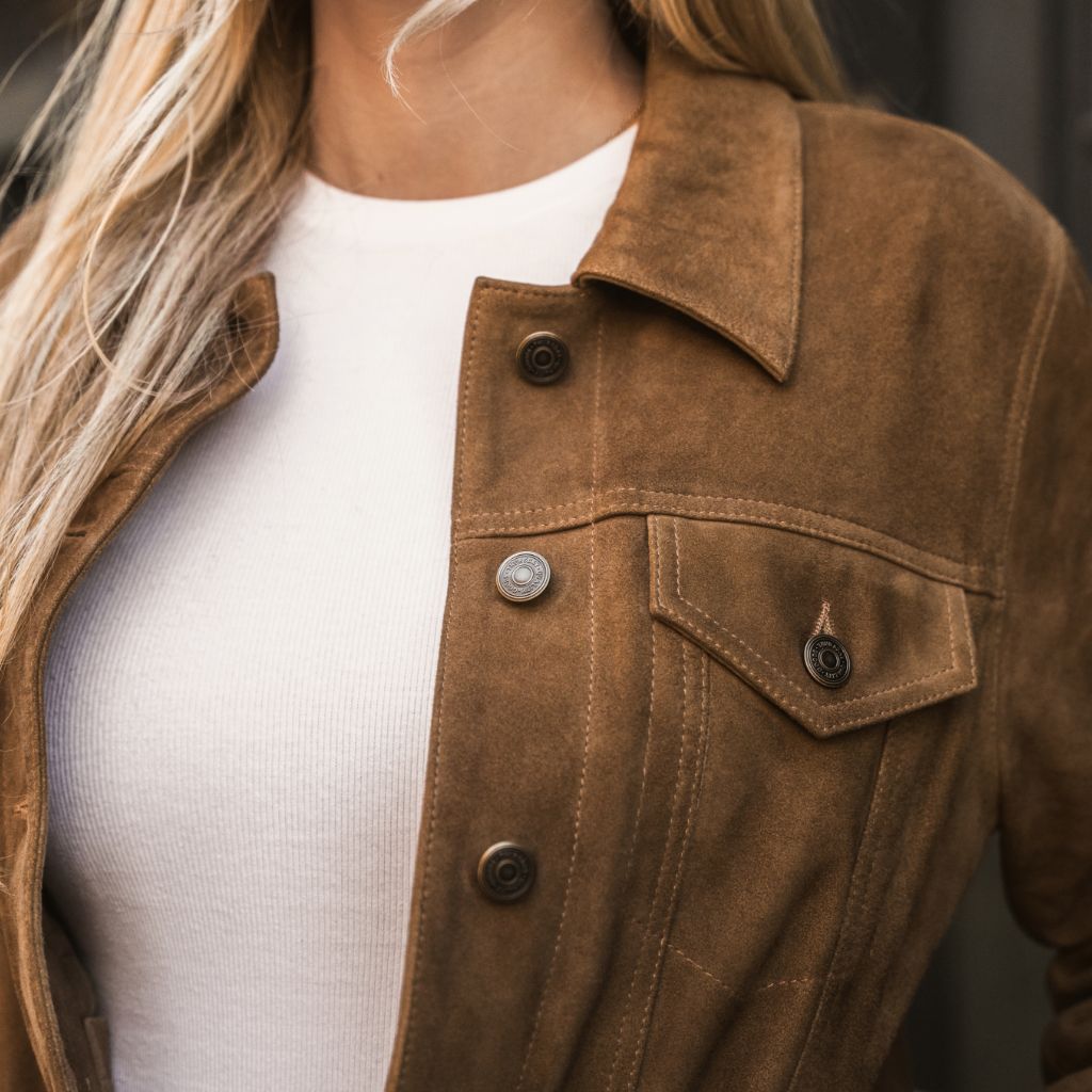 Suede Trucker Jacket | Dusty