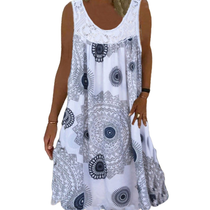 Laine - Women's Summer O-neck Sleeveless Print Dress