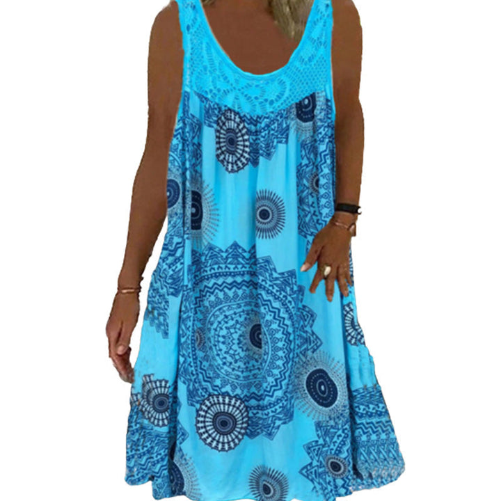 Laine - Women's Summer O-neck Sleeveless Print Dress