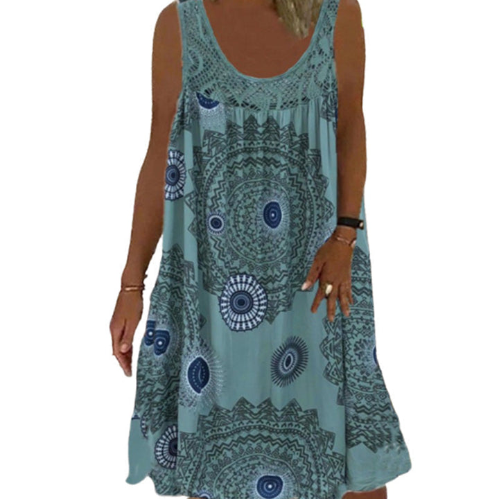 Laine - Women's Summer O-neck Sleeveless Print Dress