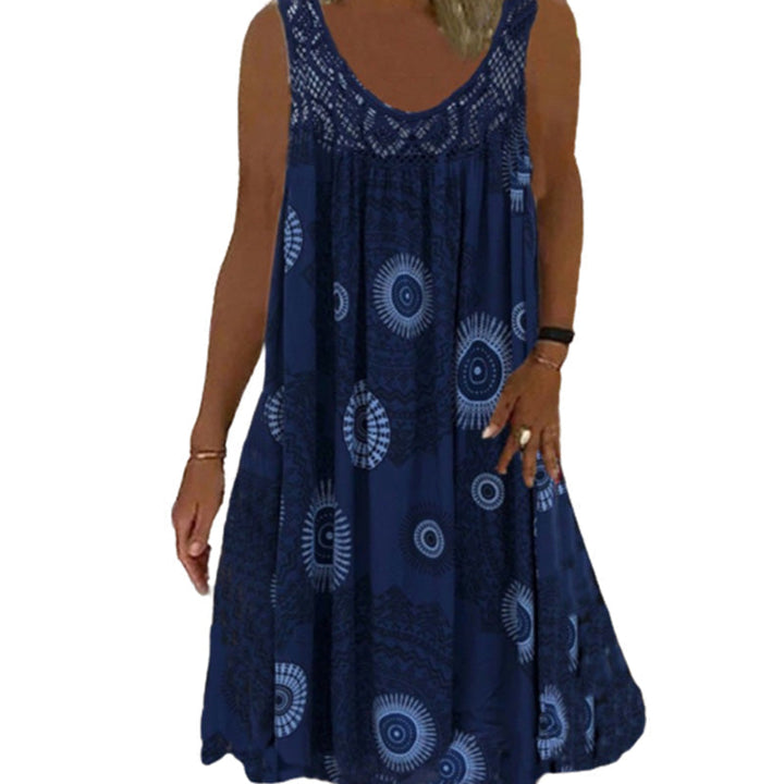 Laine - Women's Summer O-neck Sleeveless Print Dress