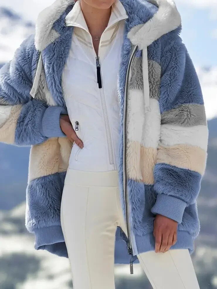 Alaska | Women's Winter Coat Jacket with Stripes