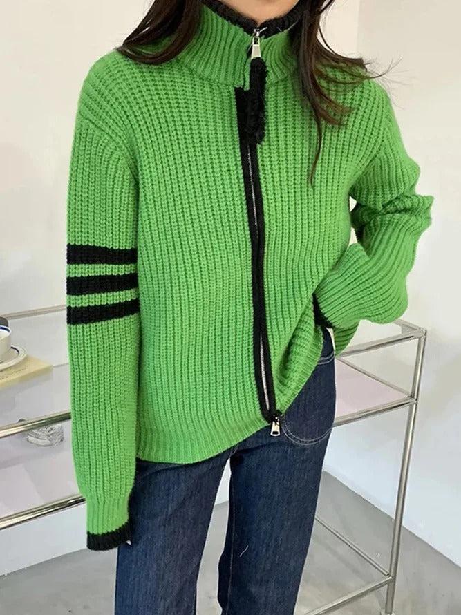 Green High Neck Sweater