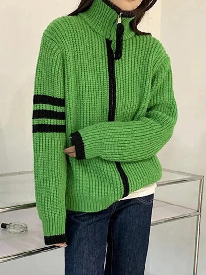 Green High Neck Sweater