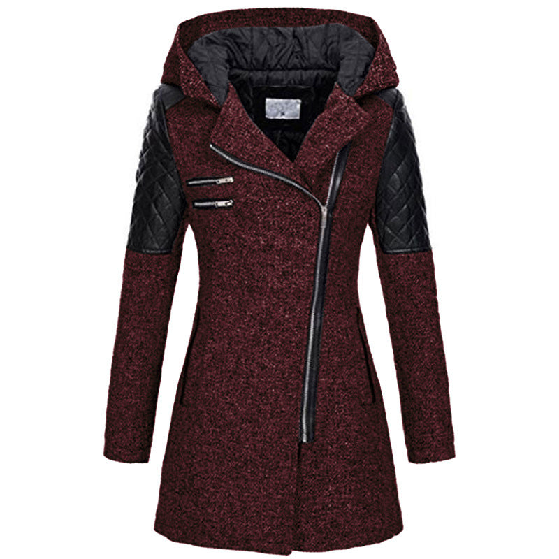 Megan - Mid-Length Jacket with Asymmetrical Zipper