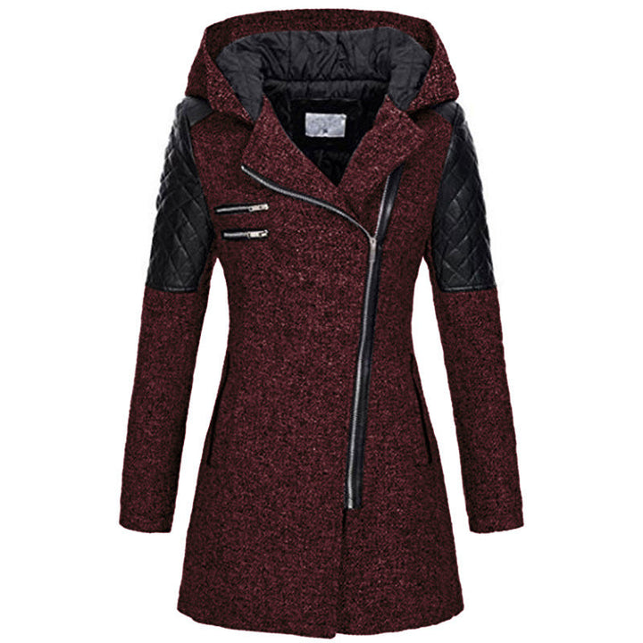 Megan - Mid-Length Jacket with Asymmetrical Zipper