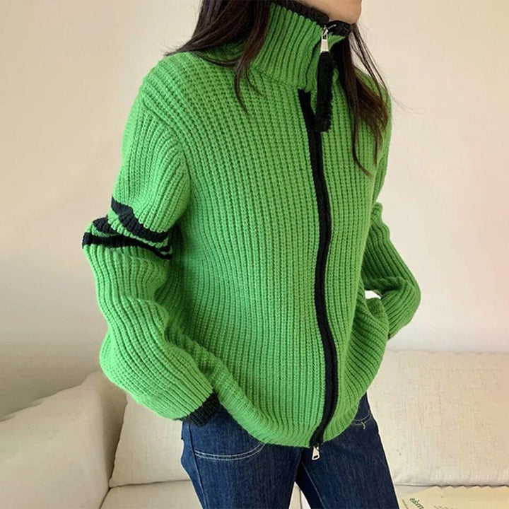 Green High Neck Sweater