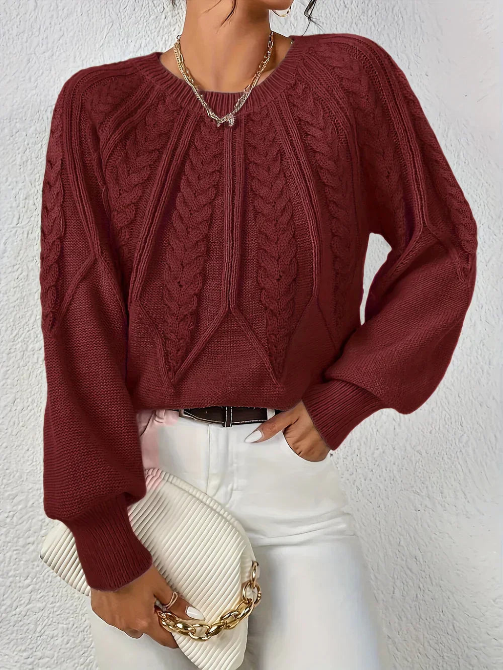 AMELIE™ | Casual and Elegant Braided Sweater