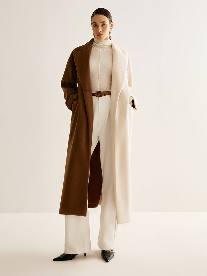 Two-Tone Slit Long Coat