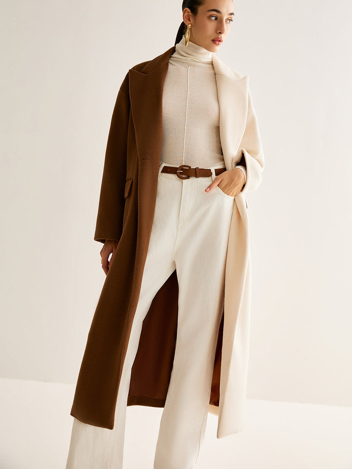 Two-Tone Slit Long Coat