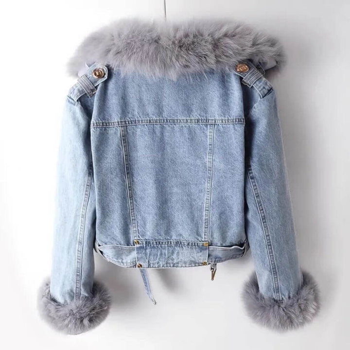 Clara™ - Warm Fur-Lined Denim Jacket