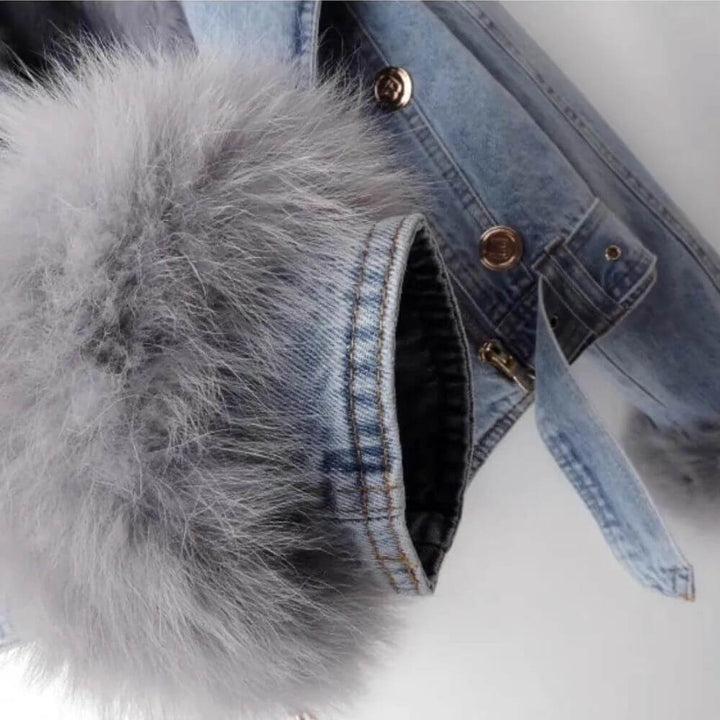 Clara™ - Warm Fur-Lined Denim Jacket