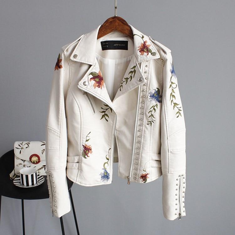 Lora | Floral Leather Jacket