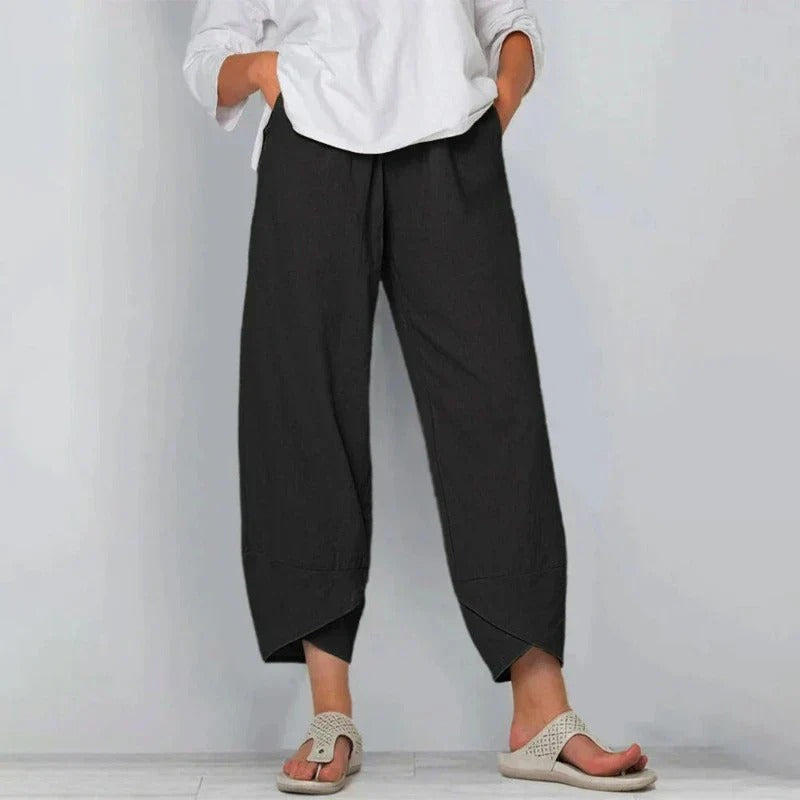 Natalie Chic Cotton & Linen Trousers