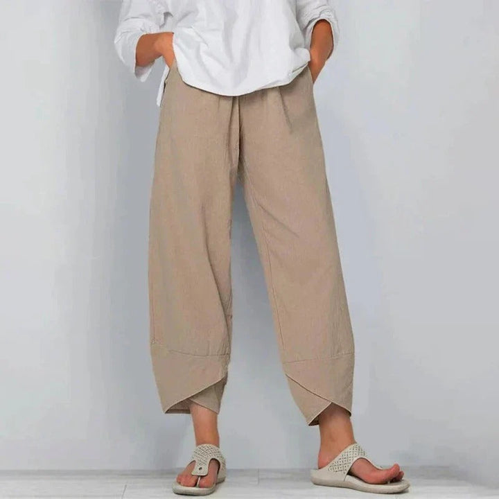 Natalie Chic Cotton & Linen Trousers