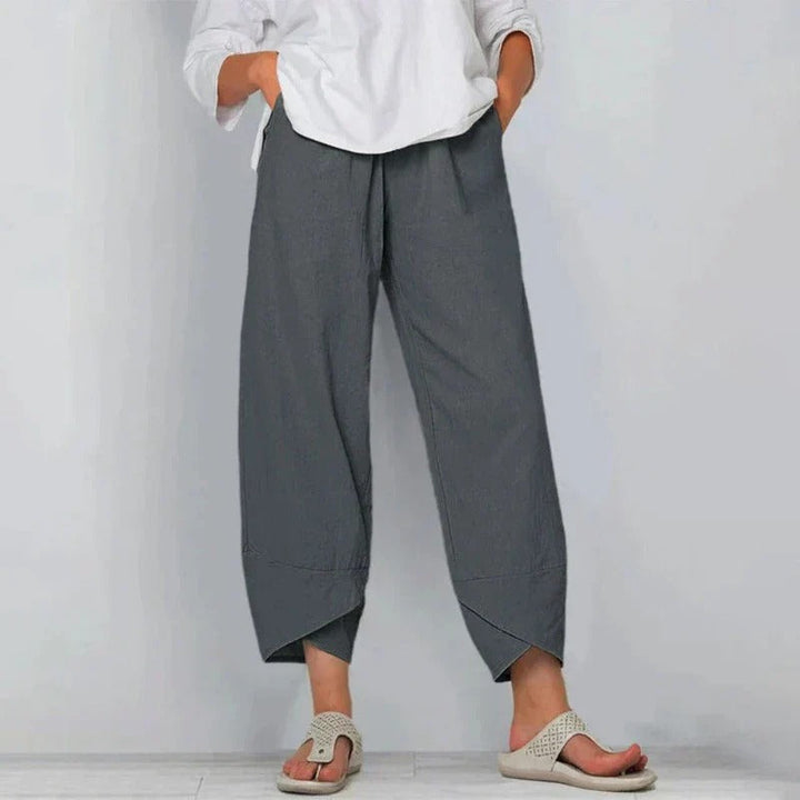 Natalie Chic Cotton & Linen Trousers