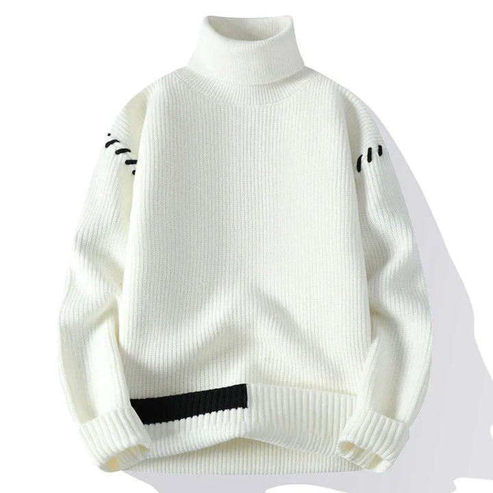 Lerr™ | High Neck Patchwork Sweater