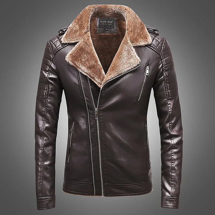 Luca™ | Faux Leather Jacket with Fleece Lining