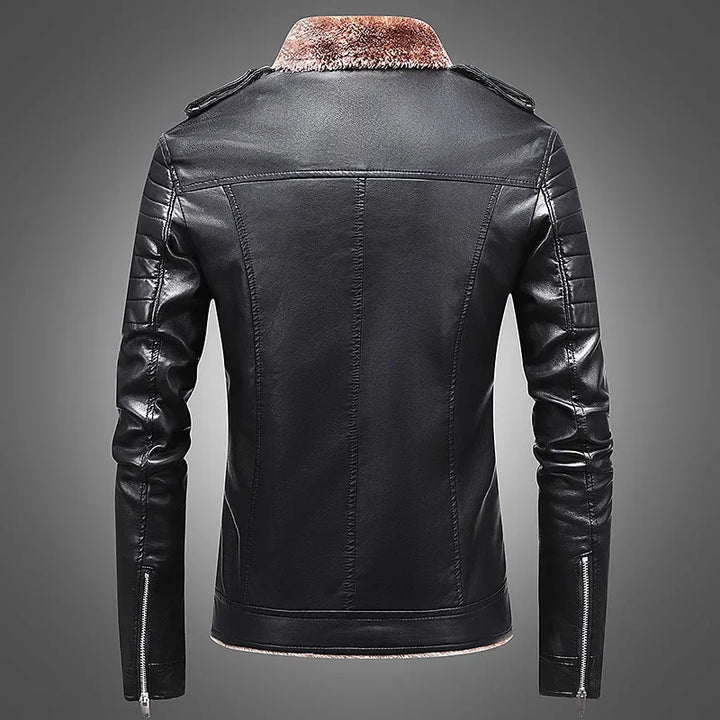 Luca™ | Faux Leather Jacket with Fleece Lining