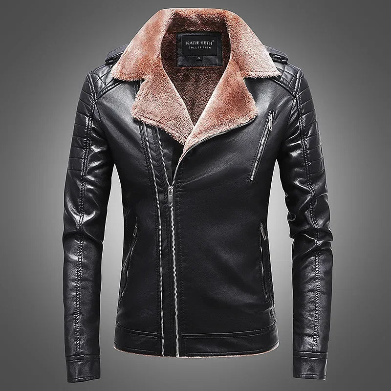 Luca™ | Faux Leather Jacket with Fleece Lining