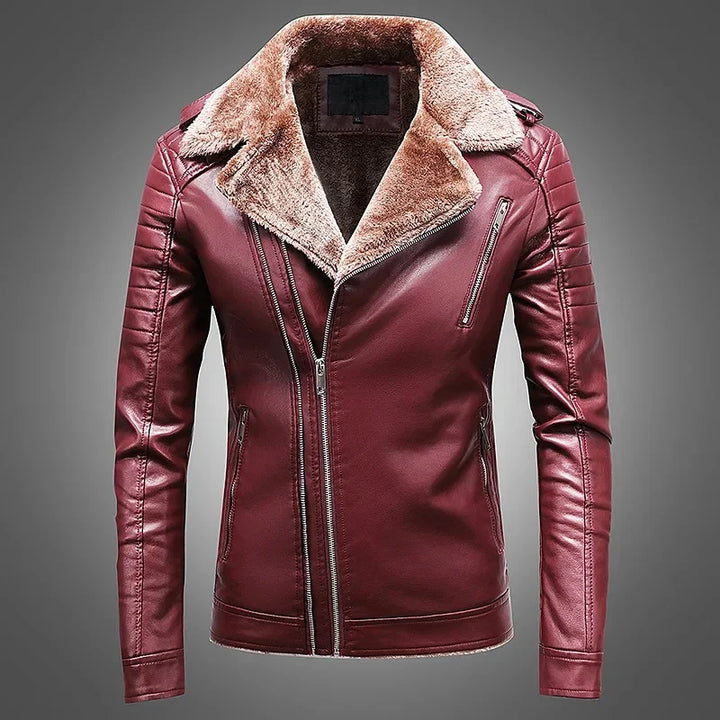 Luca™ | Faux Leather Jacket with Fleece Lining