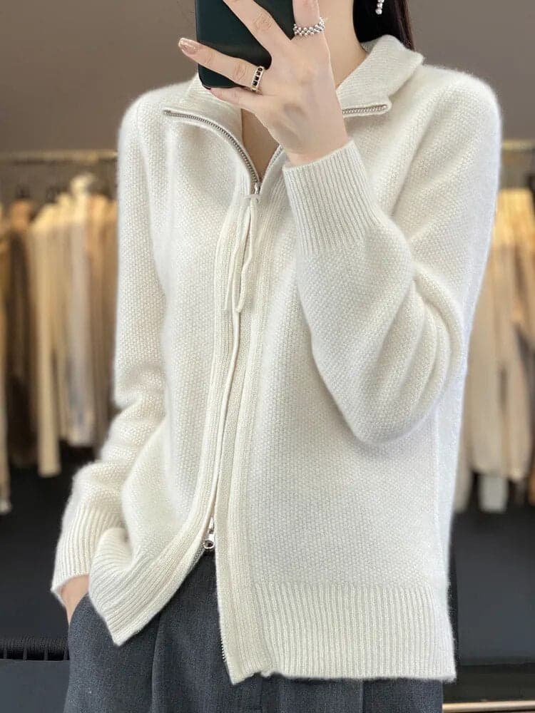 Nele | Cashmere Pullover with Zipper