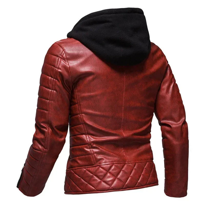 Raphael™ | Faux Leather Hoodie Motorcycle Jacket