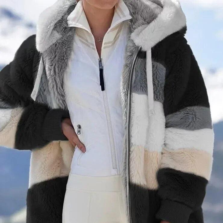 Alaska | Women's Winter Coat Jacket with Stripes