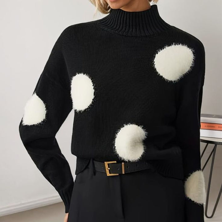 Black Mock Neck Long Sleeve Sweater