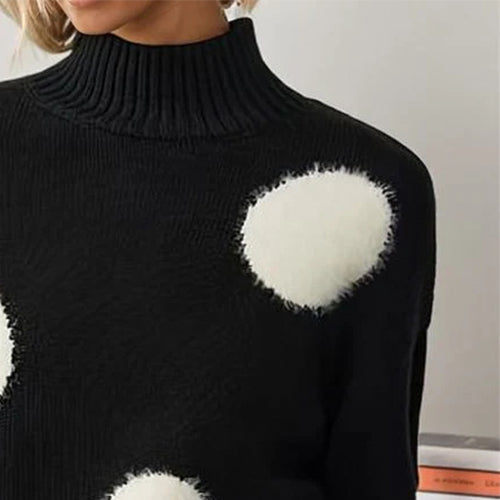 Black Mock Neck Long Sleeve Sweater