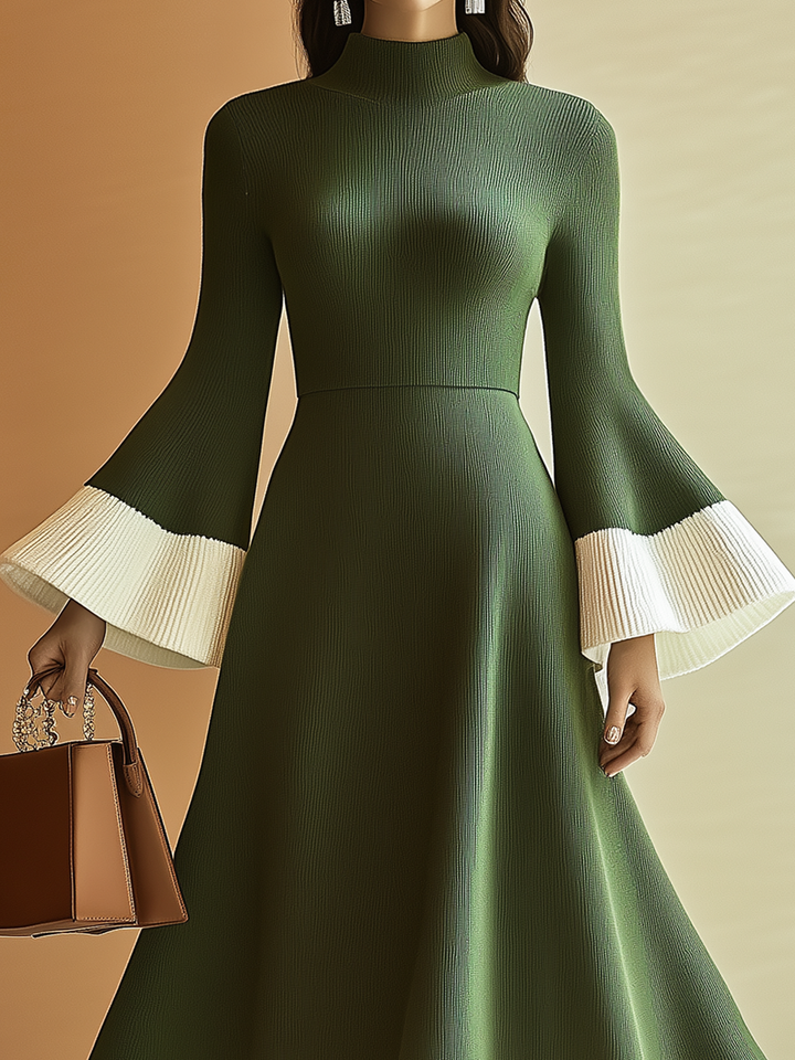 Celeste | Retro Green Knitted Dress