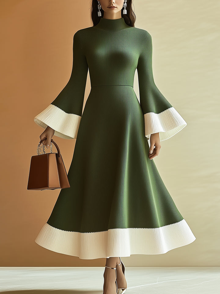 Celeste | Retro Green Knitted Dress