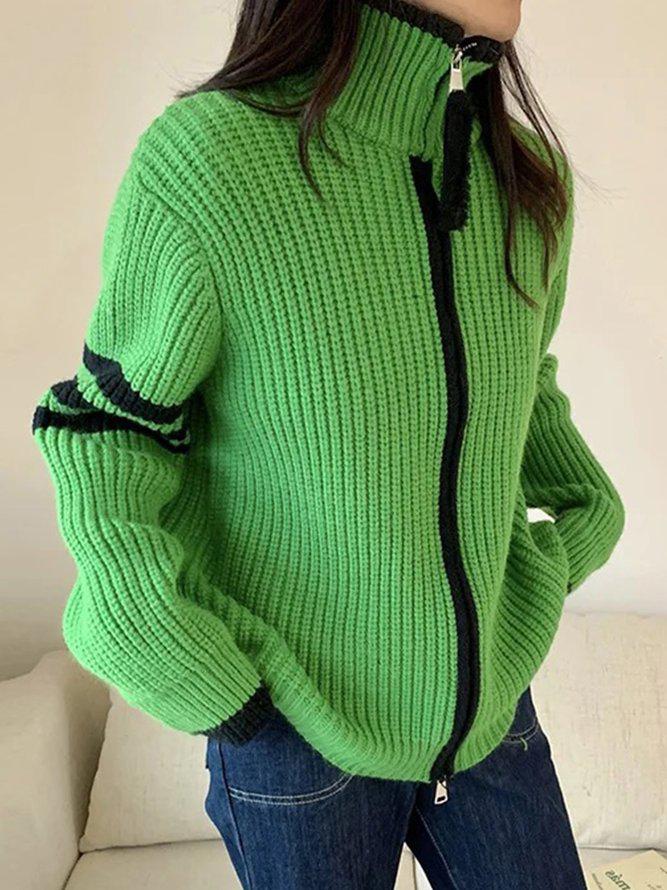 Green High Neck Sweater