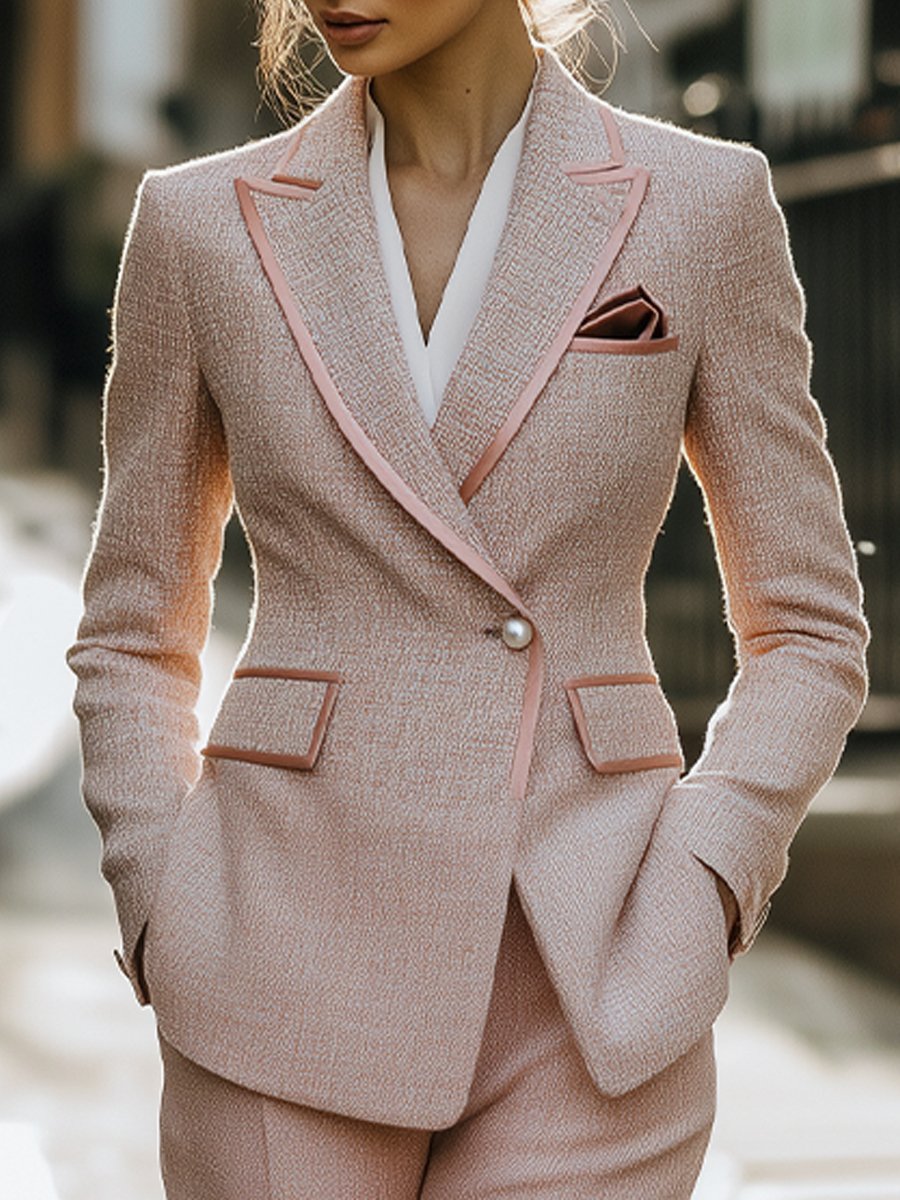 Pearl | Chic Soft Pink Tweed Suit