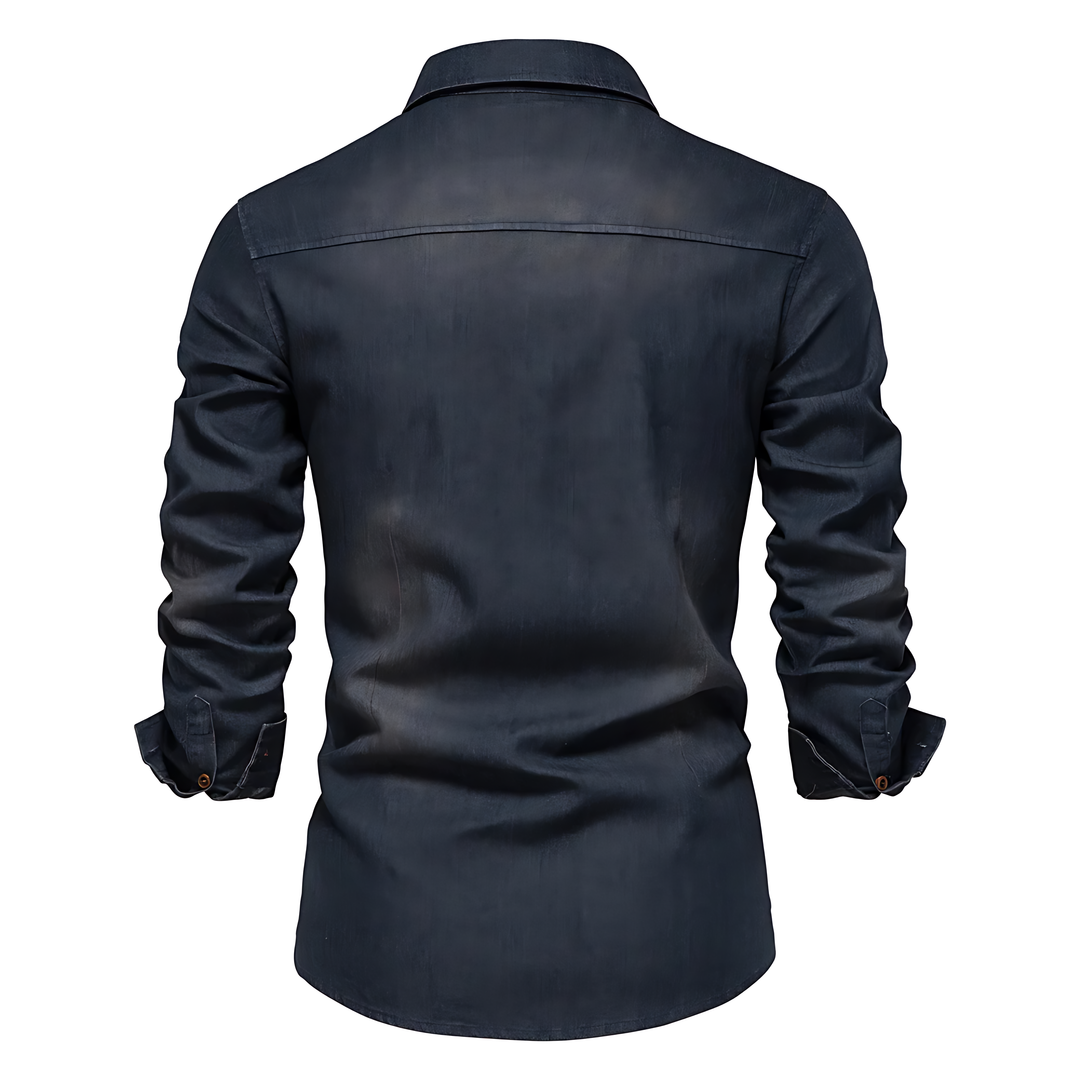 Xander | AdaptiveFit Cotton Denim Shirt: Tailored for Men