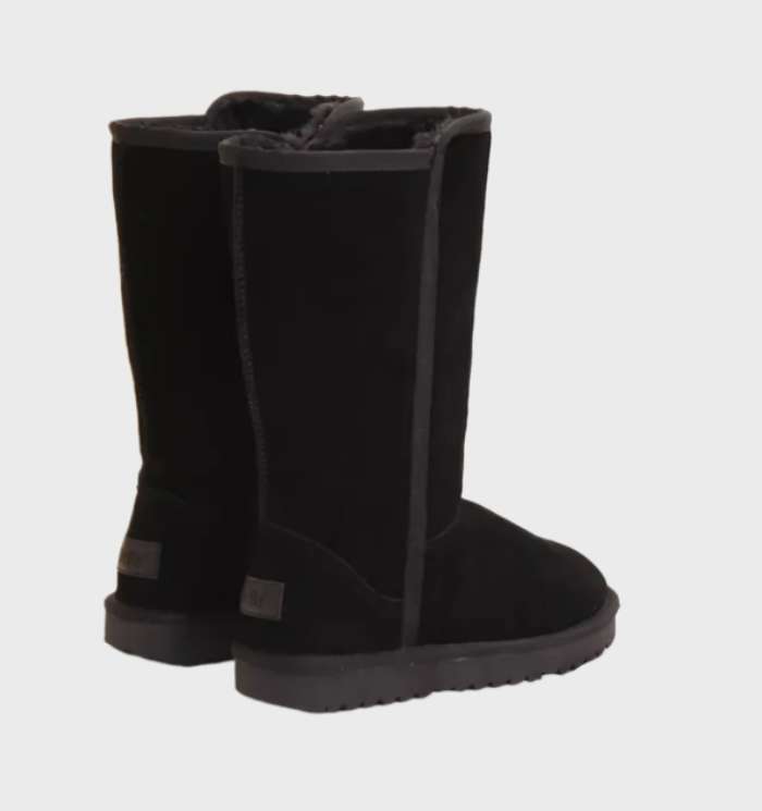 Daniela - warm and waterproof suede sheepskin boots with zipper