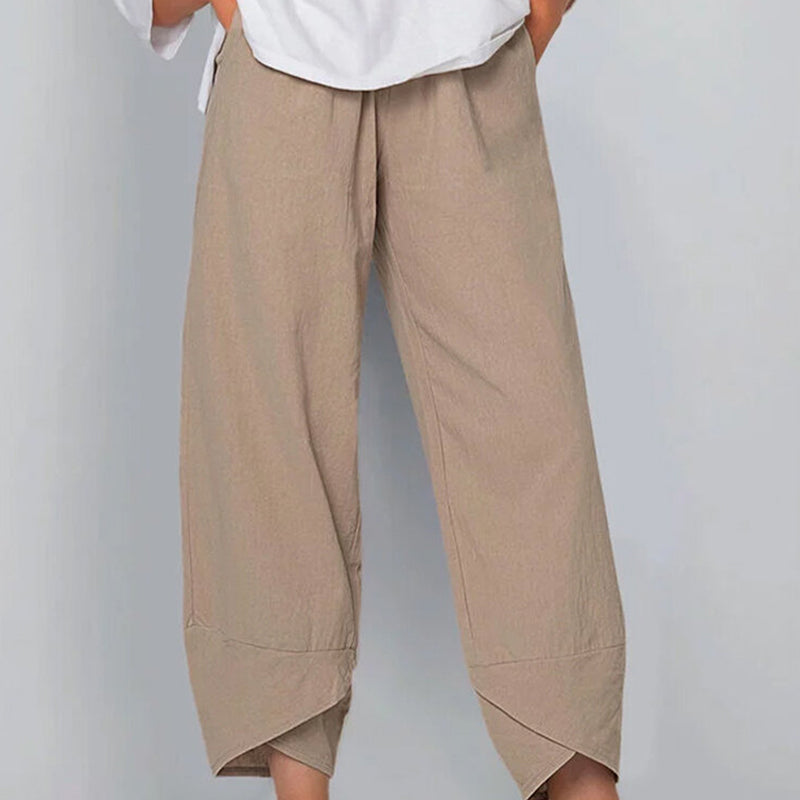 Casual Pants Made from Cotton and Linen