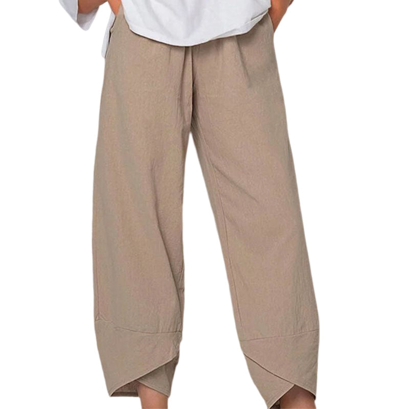 Casual Pants Made from Cotton and Linen