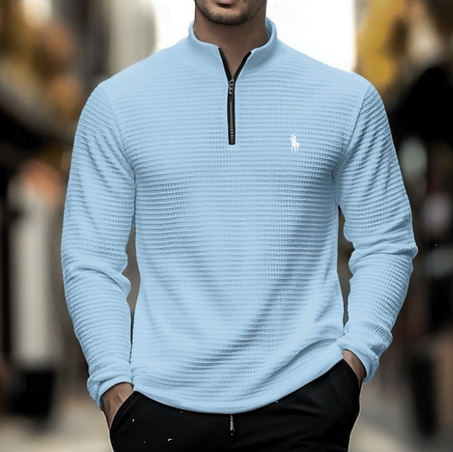 Quarter-Zip Textured Pullover