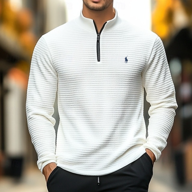 Quarter-Zip Textured Pullover