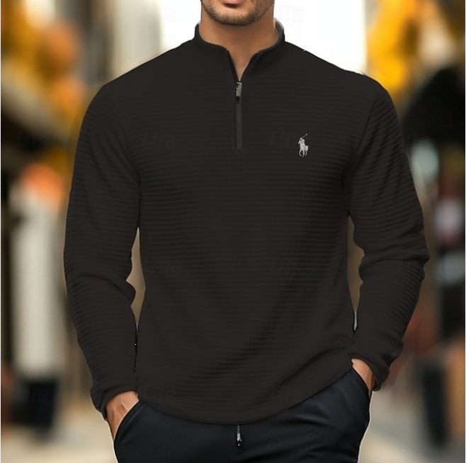 Quarter-Zip Textured Pullover