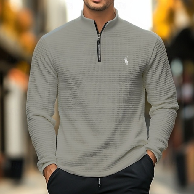 Quarter-Zip Textured Pullover