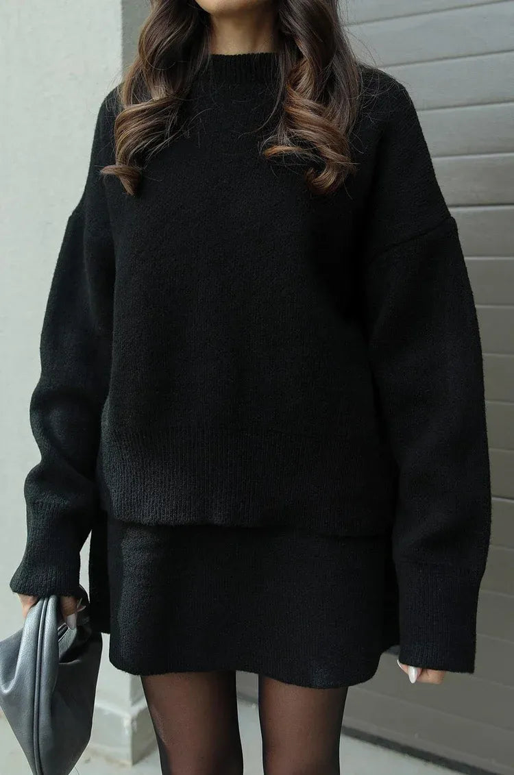 Helena - Knitted Skirt Suit(Top + Skirt)