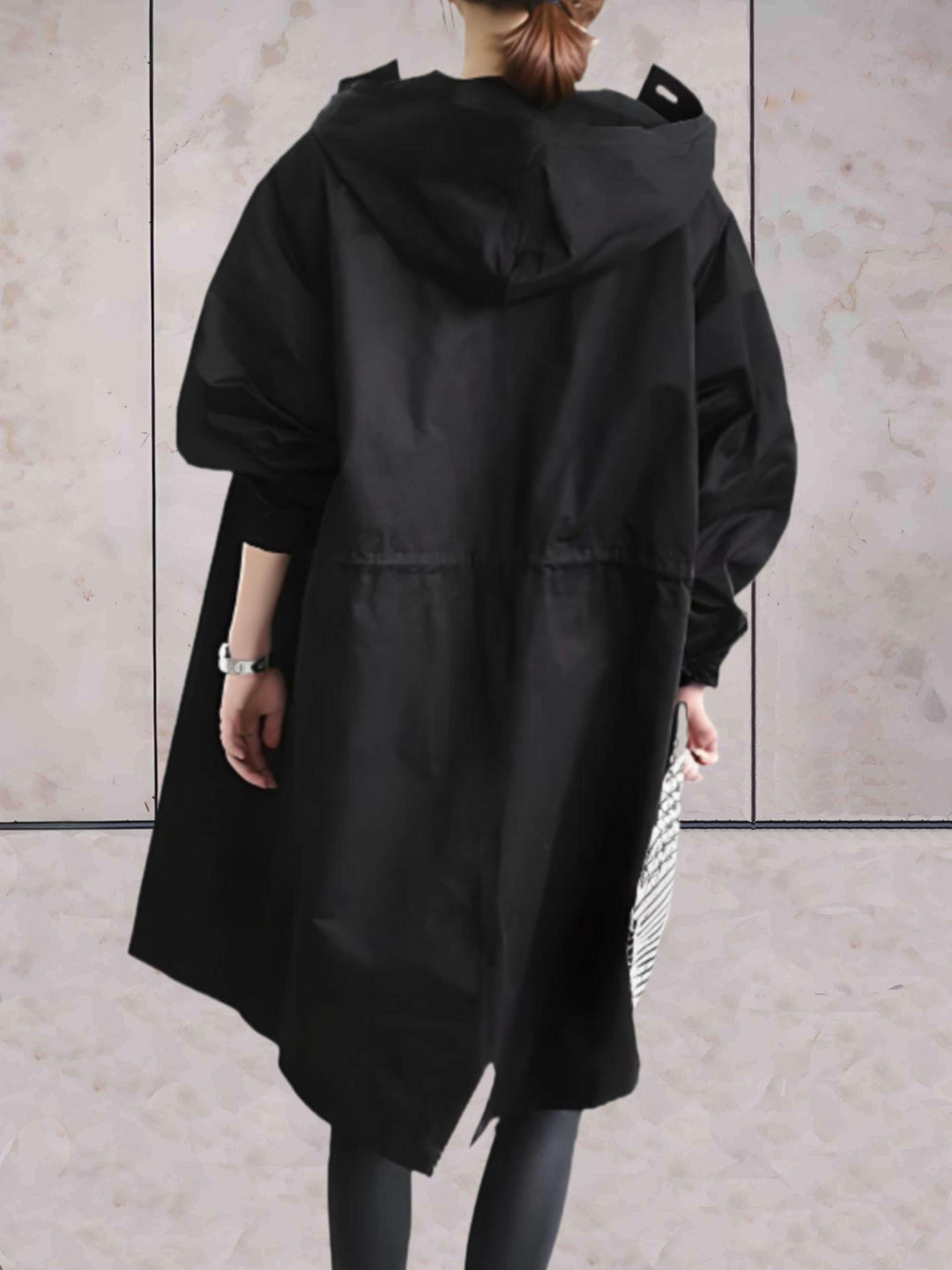 Gracia - Waterproof and Warm Trench Coat Jacket with Hood and Button Closure