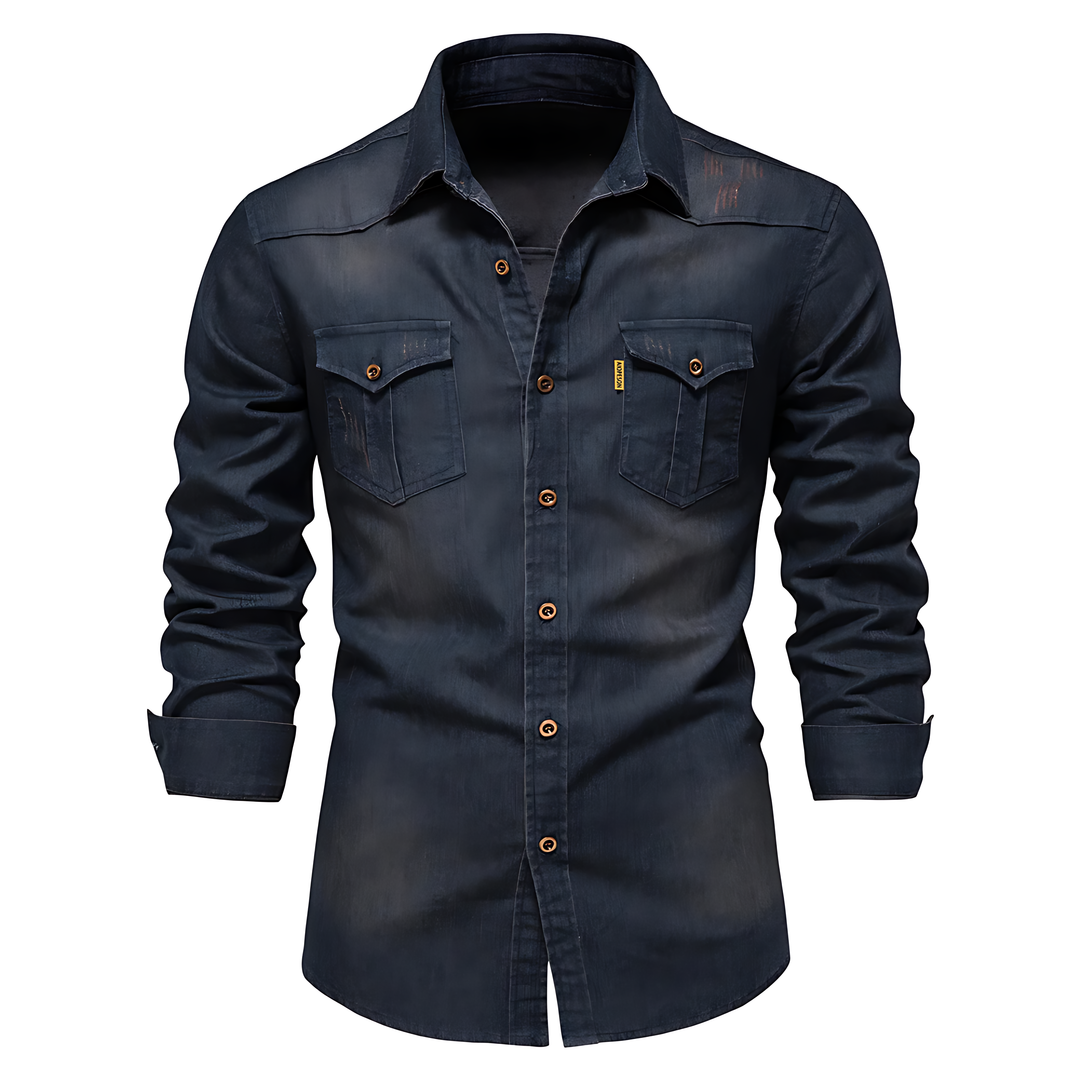 Xander | AdaptiveFit Cotton Denim Shirt: Tailored for Men