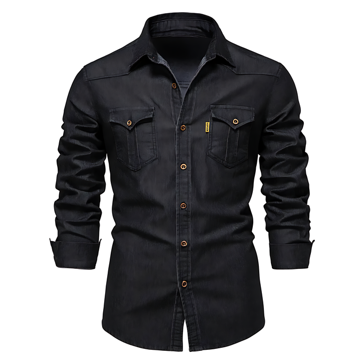 Xander | AdaptiveFit Cotton Denim Shirt: Tailored for Men