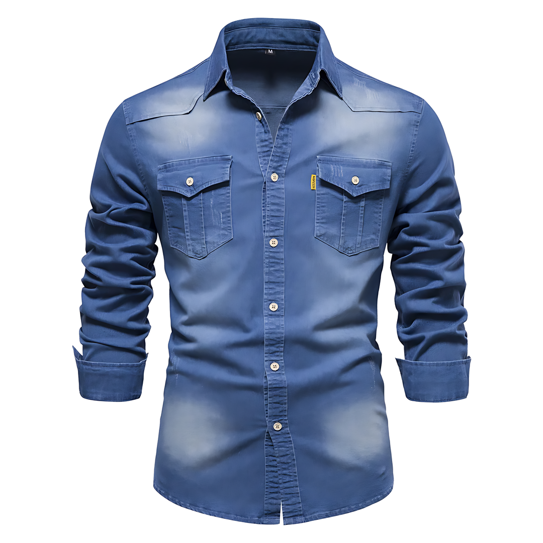 Xander | AdaptiveFit Cotton Denim Shirt: Tailored for Men