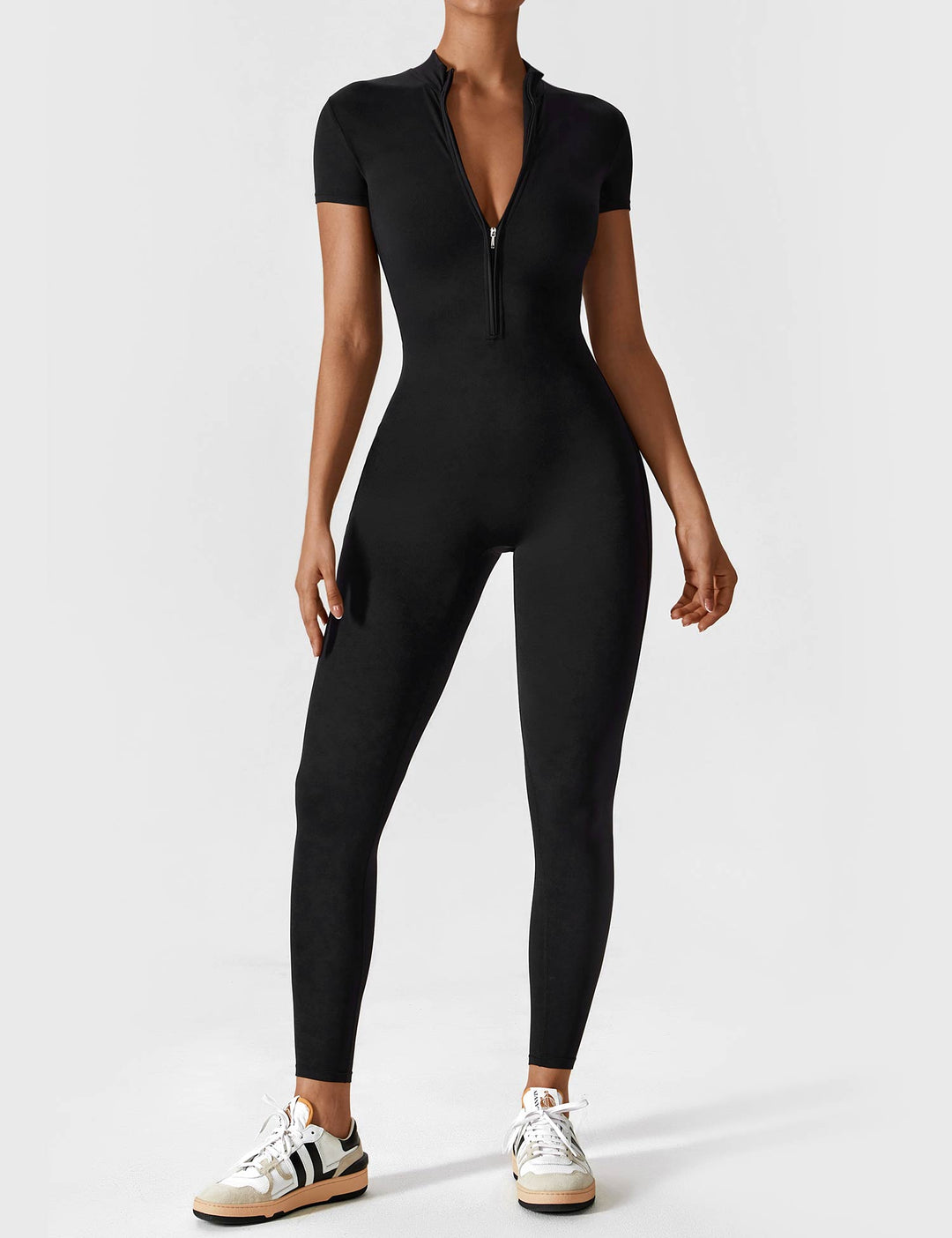 Yeoreo | Long Sleeve Short Sleeve Zipper Jumpsuit